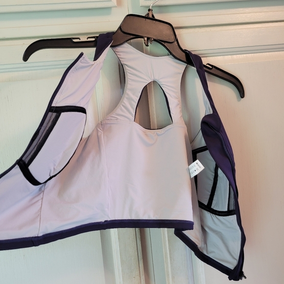 Halara Speedwave Zipper Racerback Cut Out Quick Dry Crop Top - Picture 5 of 7